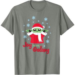 image:imageStar Wars The Mandalorian Grogu Joy to the Galaxy Holiday TShirtOlive Heather