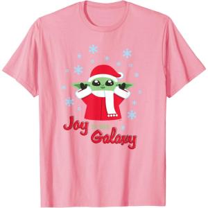 image:imageStar Wars The Mandalorian Grogu Joy to the Galaxy Holiday TShirtPink