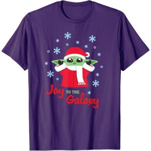 image:imageStar Wars The Mandalorian Grogu Joy to the Galaxy Holiday TShirtPurple