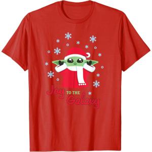 image:imageStar Wars The Mandalorian Grogu Joy to the Galaxy Holiday TShirtRed