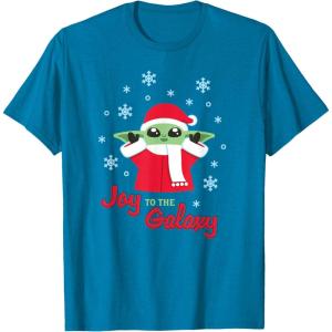 image:imageStar Wars The Mandalorian Grogu Joy to the Galaxy Holiday TShirtSapphire Blue