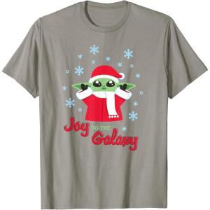 image:imageStar Wars The Mandalorian Grogu Joy to the Galaxy Holiday TShirtSlate Grey