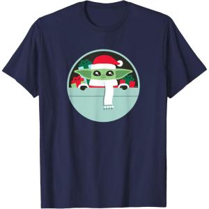 image:imageStar Wars The Mandalorian Grogu Loaded with Presents Holiday TShirtNavy Blue