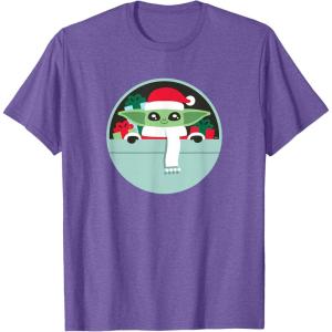 image:imageStar Wars The Mandalorian Grogu Loaded with Presents Holiday TShirtPurple Heather