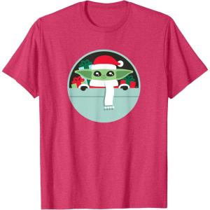 image:imageStar Wars The Mandalorian Grogu Loaded with Presents Holiday TShirtRed Heather
