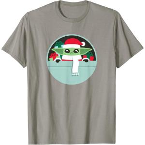 image:imageStar Wars The Mandalorian Grogu Loaded with Presents Holiday TShirtSlate Grey