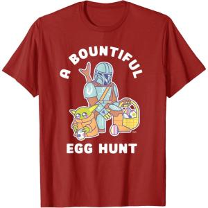 image:imageStar Wars The Mandalorian amp Grogu Bountiful Easter Egg Hunt TShirtCranberry Red