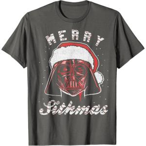 image:imageStar Wars Vader Christmas Merry Sithmas Candy Cane Script TShirtAsphalt Grey