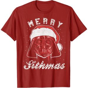 image:imageStar Wars Vader Christmas Merry Sithmas Candy Cane Script TShirtCranberry Red