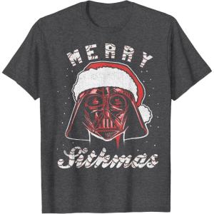 image:imageStar Wars Vader Christmas Merry Sithmas Candy Cane Script TShirtDark Heather Grey