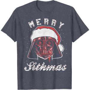 image:imageStar Wars Vader Christmas Merry Sithmas Candy Cane Script TShirtHeather Blue