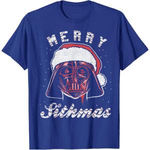 image:imageStar Wars Vader Christmas Merry Sithmas Candy Cane Script TShirtRoyal Blue
