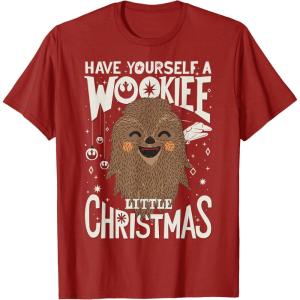 image:imageStar Wars Wookiee Little Christmas Sketched Graphic TShirt TShirtCranberry Red