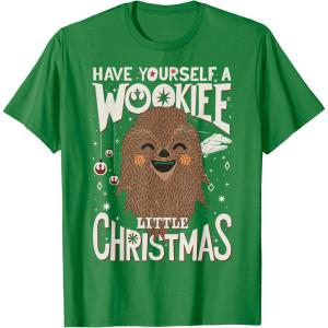 image:imageStar Wars Wookiee Little Christmas Sketched Graphic TShirt TShirtKelly Green