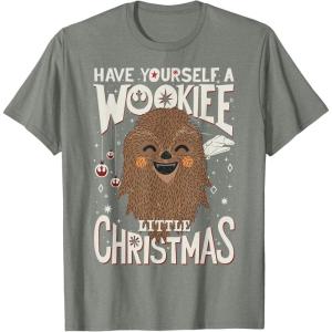 image:imageStar Wars Wookiee Little Christmas Sketched Graphic TShirt TShirtOlive Heather