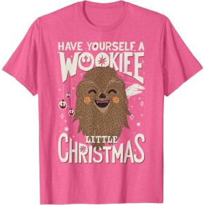 image:imageStar Wars Wookiee Little Christmas Sketched Graphic TShirt TShirtPink Heather