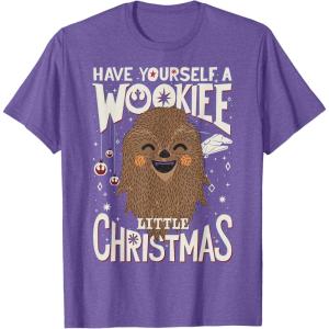 image:imageStar Wars Wookiee Little Christmas Sketched Graphic TShirt TShirtPurple Heather