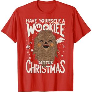 image:imageStar Wars Wookiee Little Christmas Sketched Graphic TShirt TShirtRed