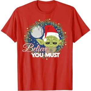 image:imageStar Wars Yoda Santa Believe You Must Christmas Reef TShirt TShirtRed