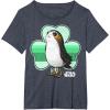 image:imageStar Wars Porg Clover Saint Patricks Day Graphic TShirt TShirtHeather Blue