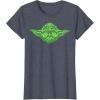 image:imageStar Wars Yoda Clover Face St Patricks Day Graphic TShirt TShirtHeather Blue