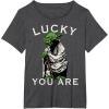 image:imageStar Wars Yoda Lucky You Are Saint Patricks Graphic TShirt TShirtDark Heather Grey