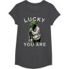 image:imageStar Wars Yoda Lucky You Are Saint Patricks Graphic TShirt TShirtDark Heather Grey