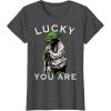 image:imageStar Wars Yoda Lucky You Are Saint Patricks Graphic TShirt TShirtDark Heather Grey