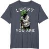 image:imageStar Wars Yoda Lucky You Are Saint Patricks Graphic TShirt TShirtHeather Blue