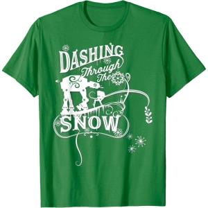 image:imageStar Wars ATAT ATST Dashing Through Snow Christmas TShirt TShirtKelly Green