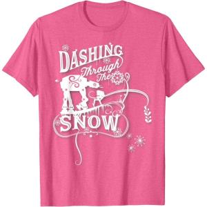 image:imageStar Wars ATAT ATST Dashing Through Snow Christmas TShirt TShirtPink Heather
