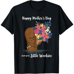image:imageStar Wars Classic Mothers Day Flowers From Little Wookie TShirtBlack