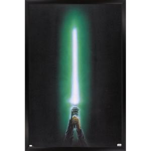 image:imageStar Wars Original Trilogy  Green Lightsaber Wall Poster 34L x 224W Premium Unframed VersionBlack Framed Version