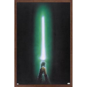 image:imageStar Wars Original Trilogy  Green Lightsaber Wall Poster 34L x 224W Premium Unframed VersionMahogany Framed Version