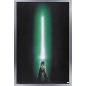 image:imageStar Wars Original Trilogy  Green Lightsaber Wall Poster 34L x 224W Premium Unframed VersionSilver Framed Version