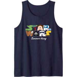 image:imageStar Wars Summer Vacay Epic Characters Group Shot Chest Logo Tank TopNavy Blue