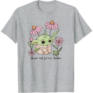 image:imageStar Wars The Mandalorian Grogu Enjoy The Little Things TShirtHeather Grey