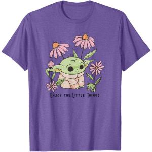 image:imageStar Wars The Mandalorian Grogu Enjoy The Little Things TShirtPurple Heather