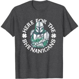 image:imageStar Wars The Mandalorian St Patricks Day Shenanigans TShirtDark Heather Grey