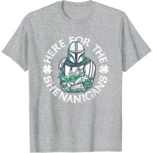 image:imageStar Wars The Mandalorian St Patricks Day Shenanigans TShirtHeather Grey