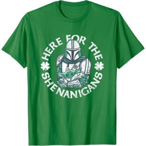 image:imageStar Wars The Mandalorian St Patricks Day Shenanigans TShirtKelly Green