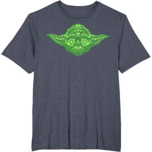 image:imageStar Wars Yoda Clover Face St Patricks Day Graphic TShirt TShirtHeather Blue