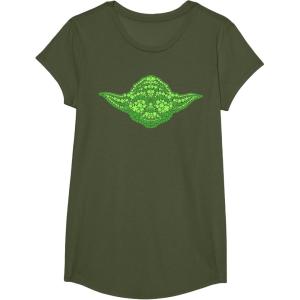 image:imageStar Wars Yoda Clover Face St Patricks Day Graphic TShirt TShirtOlive Green