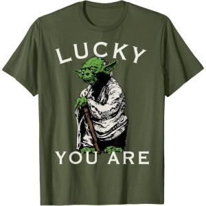 image:imageStar Wars Yoda Lucky You Are Saint Patricks Graphic TShirt TShirtOlive Green