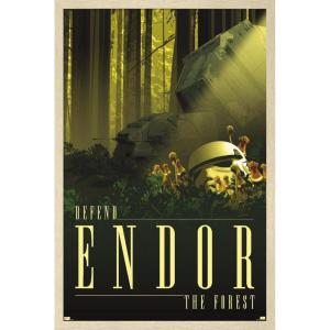 image:imageTrends International Star Wars Endor  See the Forest by Russell Walks Wall Poster 22375 x 34 Premium Unframed VersionBlonde Framed Version