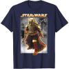 image:imageStar Wars The Book Of Boba Fett Photo Real Poster TShirtNavy Blue