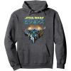 image:imageStar Wars Visions Boba Fett Jets Poster Pullover HoodieDark Heather Grey