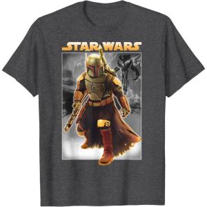 image:imageStar Wars The Book Of Boba Fett Photo Real Poster TShirtDark Heather Grey