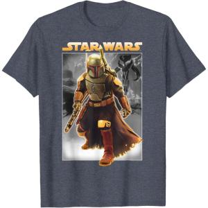 image:imageStar Wars The Book Of Boba Fett Photo Real Poster TShirtHeather Blue