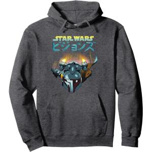 image:imageStar Wars Visions Boba Fett Jets Poster Pullover HoodieDark Heather Grey